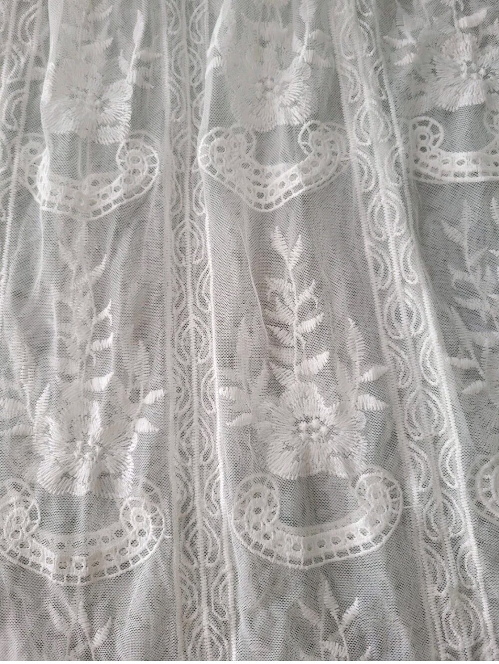 White Lace Maxi Dress Wedding Bralette Top Sheer Boho Crochet Scalloped Beach L - Picture 10 of 13